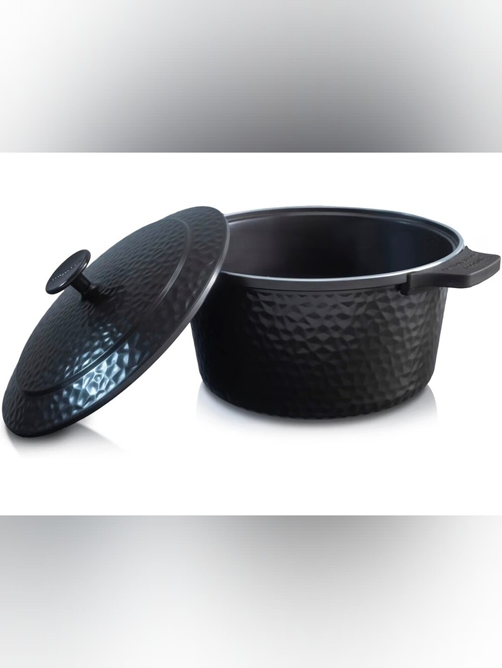 Gotham Steel Hammered 5 Qt Lightweight Dutch Oven Pot with Lid & Holders, Cerami